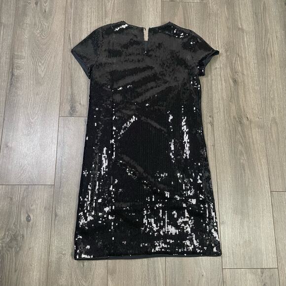 J Crew Sequin Short Sleeve Chic Party Mini Shift Dress US Women's 0 New - Picture 4 of 7